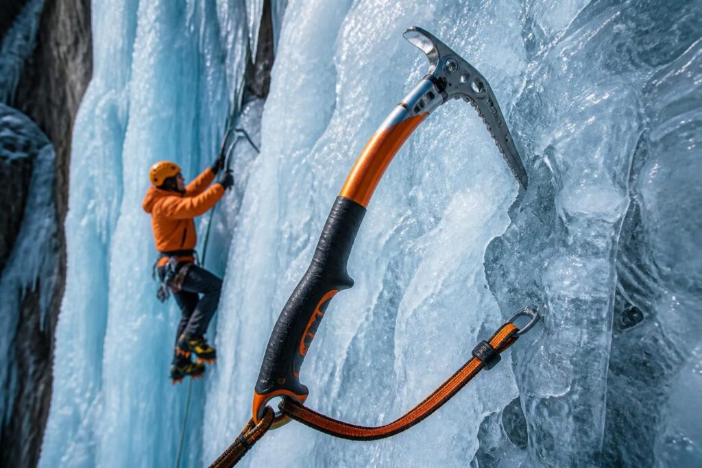 découvrez comment choisir le piolet idéal pour la cascade de glace, avec des conseils d'équipement adaptés et des recommandations essentielles pour une pratique sûre et efficace.