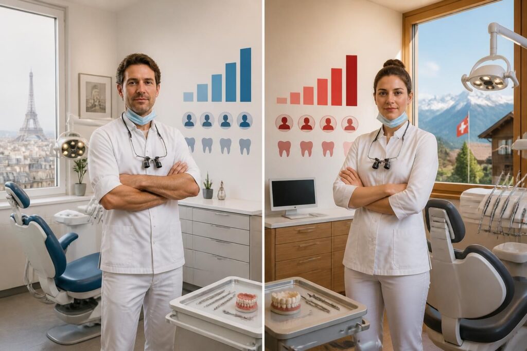 découvrez les salaires des dentistes en france et en suisse selon votre expérience et statut professionnel. comparez les rémunérations pour mieux planifier votre carrière.